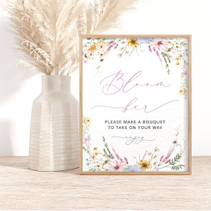Chic Wildflower Bloom   Flower Bar Poster