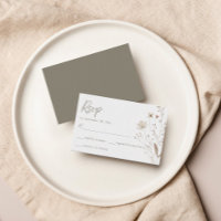 Chic Wildflower Boho Flower Wedding RSVP |