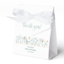Chic Wildflower Butterfly Baby Shower Thank You
