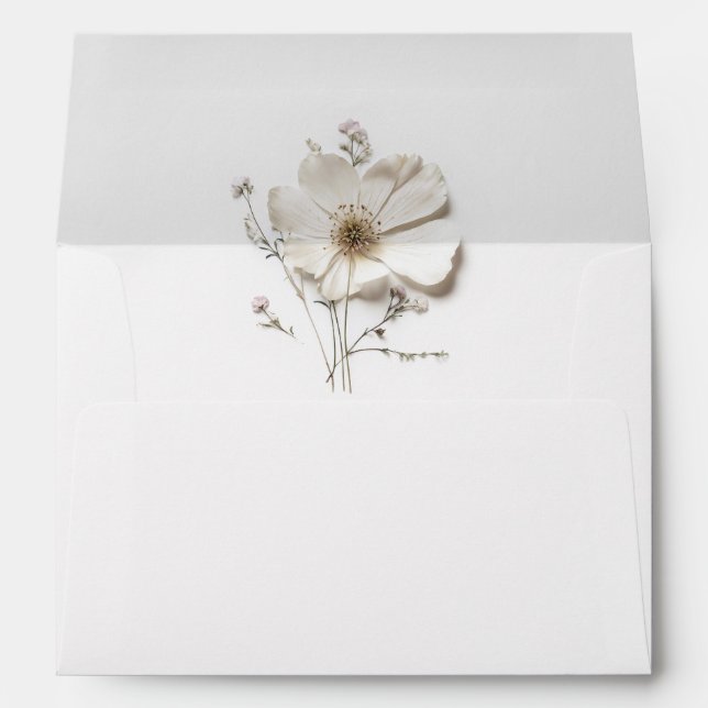 Chic Wildflower Elegant Wedding Invitation Envelope (Back (Bottom))