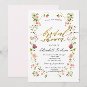 Chic Wildflowers Bridal Shower  Invitation