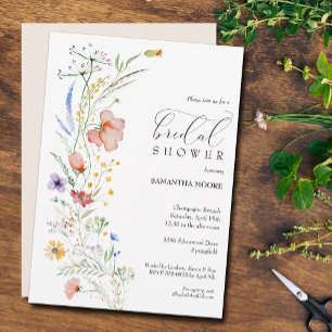 Chic Wildflowers Bridal Shower Invitation