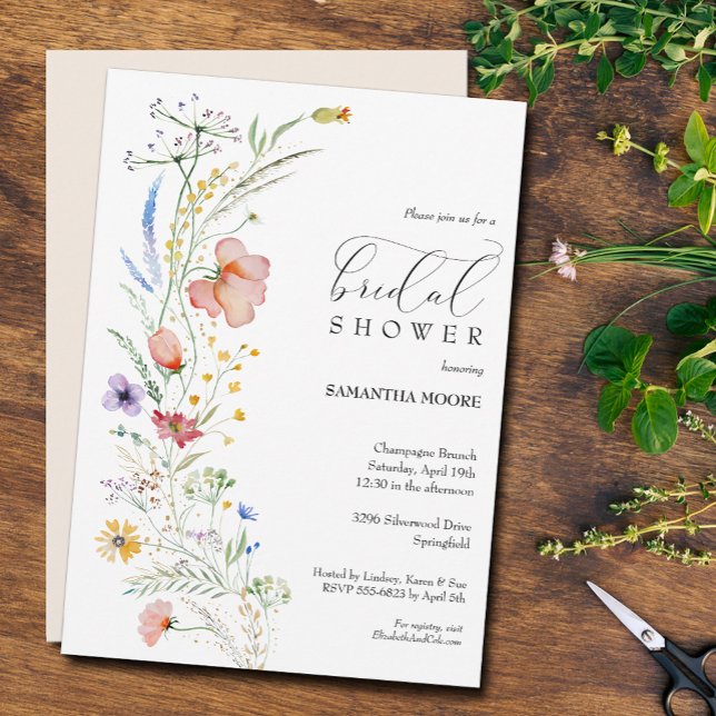 Chic Wildflowers Bridal Shower Invitation (Creator Uploaded)