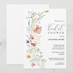 Chic Wildflowers Bridal Shower Invitations