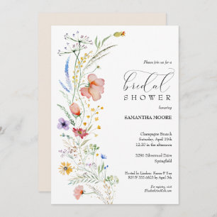 Chic Wildflowers Bridal Shower Invitations
