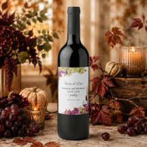 Chic Wine and Dine Dinner Party Wine Bottle