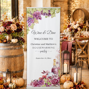 Chic Wine and Dine Housewarming Party Welcome Retractable Banner