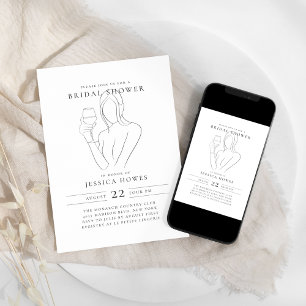 Chic Wine Bridal Shower Invitation