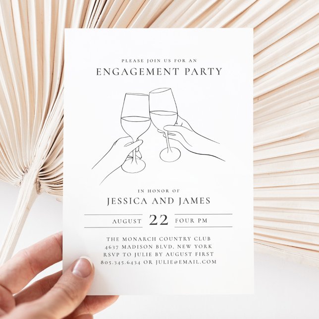 Chic Wine Engagement Party Invitation (Creator Uploaded)