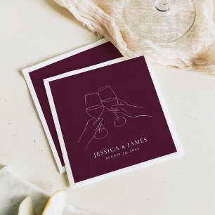Chic Wine Engagement + Wedding Napkin