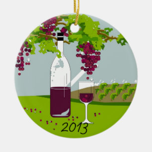 CHIC WINE-LOVERS CHRISTMAS 2013 CERAMIC TREE DECORATION