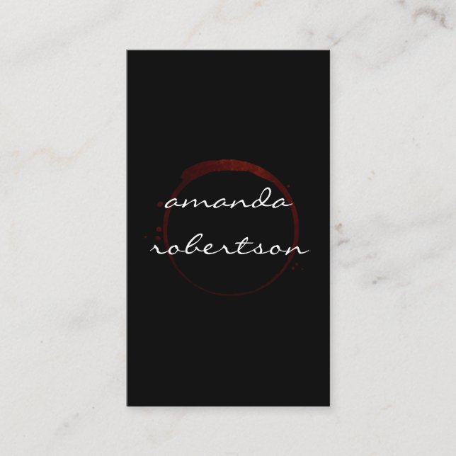 Chic Wine Stain Business Card (Front)
