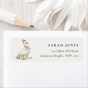 Chic Winter Goose Christmas Holiday Address