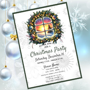 Chic Winter Wonderland Christmas Party Invitation