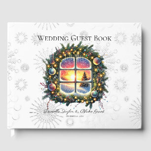 Chic Winter Wonderland Xmas Wedding Guest Book
