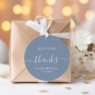 Chic With Love Dusty Blue Wedding Thank You Favour Tags