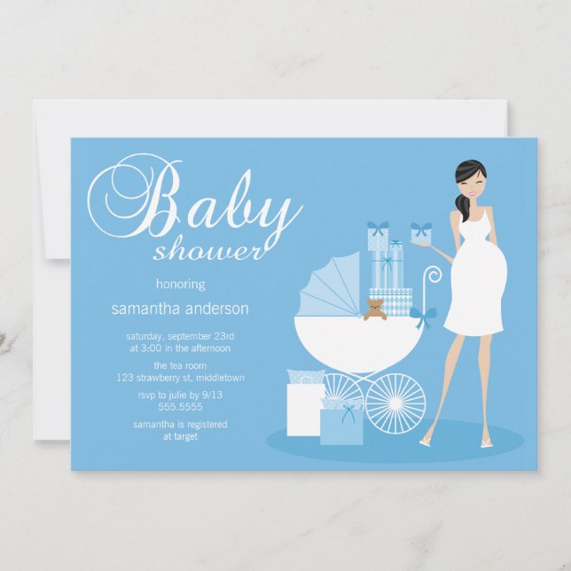 Chic Woman Baby Shower Invitation - Boy (Front)