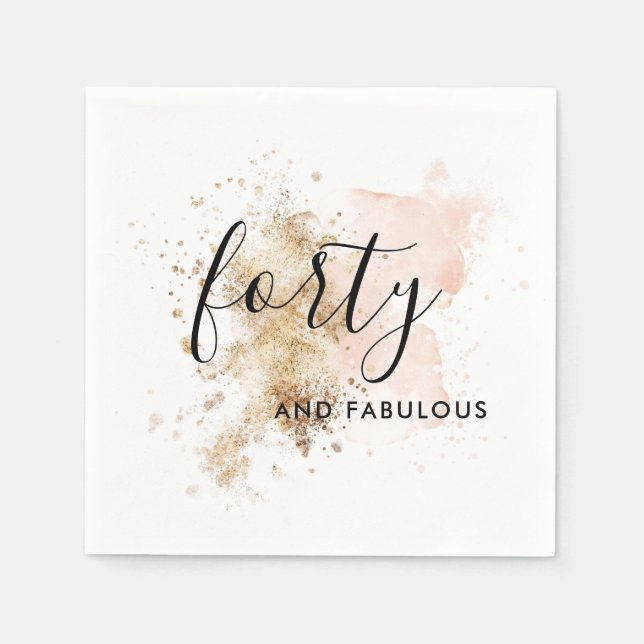 Chic Woman Forty 40th Birthday Party Napkin (Front)