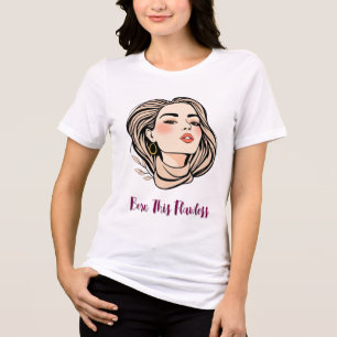 Chic Woman with Soft Glam Look Tri-Blend Shirt