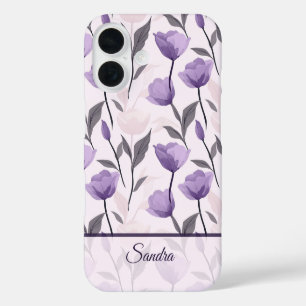 Chic Women Gift Tulip Floral Custom iPhone 16 Case