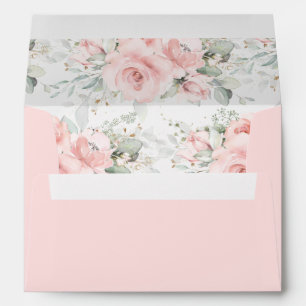 Chic Woodland Animals Blush Floral Greenery A7   E Envelope