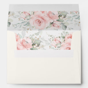 Chic Woodland Animals Blush Floral Greenery A7   Envelope