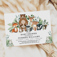 Chic Woodland Animals Forest Neutral Baby Shower