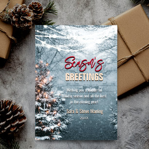 Chic woodland white Christmas tree Holiday Card