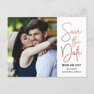Chic Writing EDITABLE COLOR Save The Date Postcard