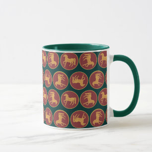 Chic Year of the Horse Ringer Mug, Dark Green Mug