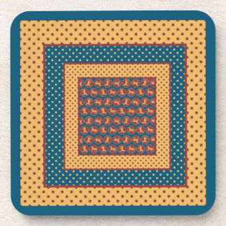 Chic Year of the Horse Square Coaster