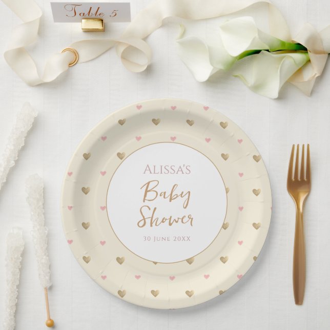 Chic Yellow Baby Shower Paper Plate (Wedding)