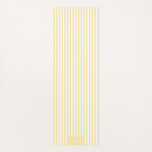Chic Yellow Banana Mania White Stripe Line Custom Yoga Mat