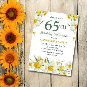 Chic Yellow Daffodil Spring Floral Birthday  Invitation