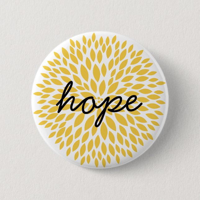 Chic Yellow Floral 6 Cm Round Badge (Front)