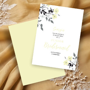 Chic Yellow Floral Bunch Wedding Jr Bridesmaid Invitation