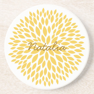 Chic Yellow Floral Coaster