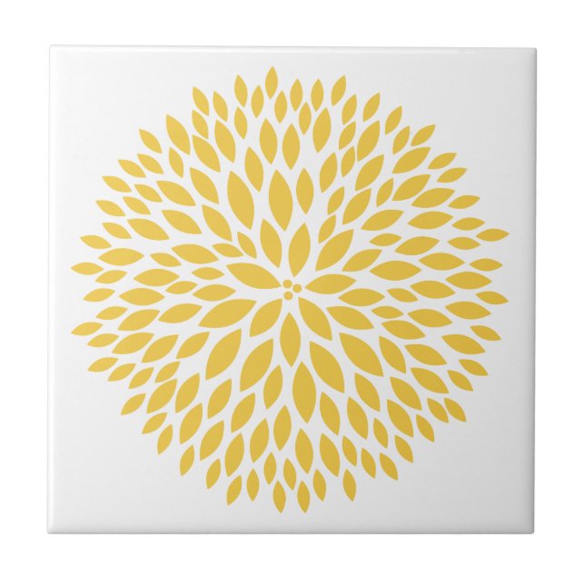 Chic Yellow Floral Tile (Front)