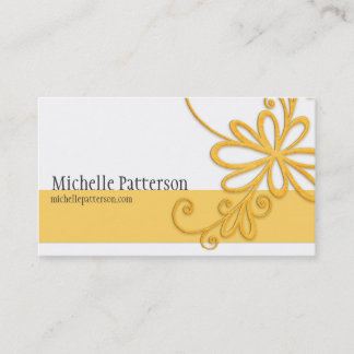 Chic Yellow Flower Design Business Cards
