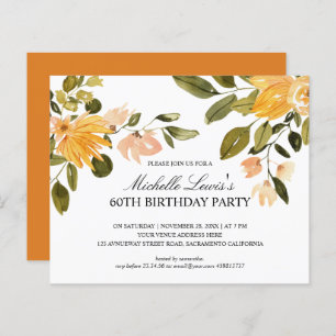 Chic Yellow green floral 60TH BIRTHDAY PARTY
