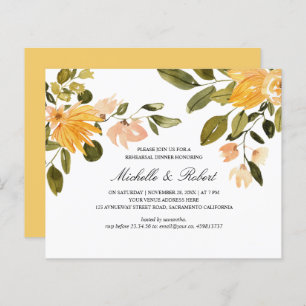Chic Yellow green floral Wedding rehearsal dinner