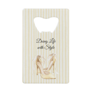 Chic Yellow High Heels Stripes Birthday