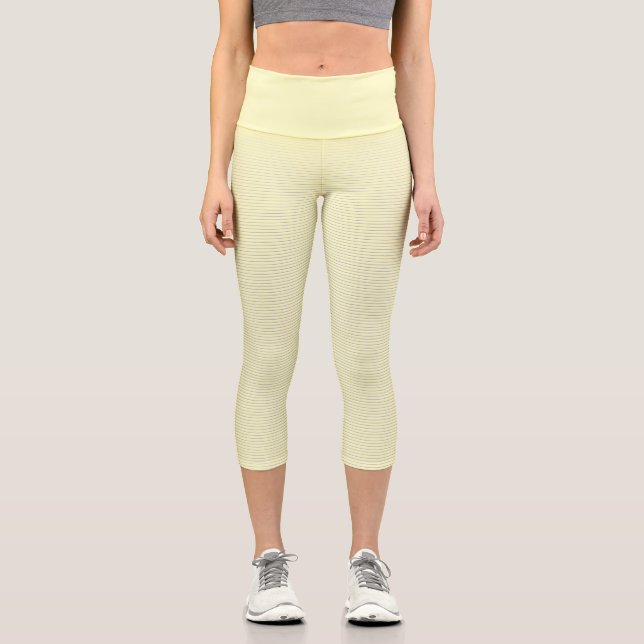 Chic Yellow High Waisted Capri Legging (Front)