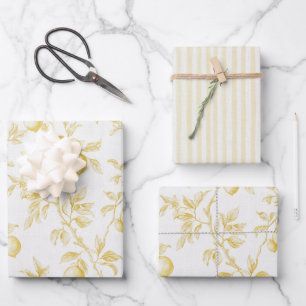 Chic Yellow Lemons Bridal Shower Wrapping Paper Sheet