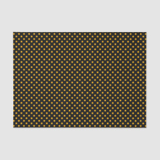 Chic Yellow Polka Dots On Black Tissue Paper