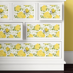 Chic Yellow Roses Floral Decoupage Tissue Paper