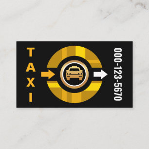 Chic Yellow Taxi Wheel Cab Driver Business Card