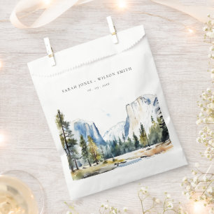 Chic Yosemite National Park CA Watercolor Wedding Favour Bags
