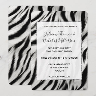 Chic Zebra Animal Print Wedding Invitation