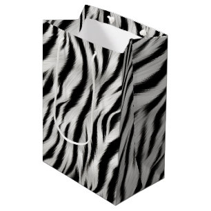 Chic Zebra Animal Print Wedding Medium Gift Bag